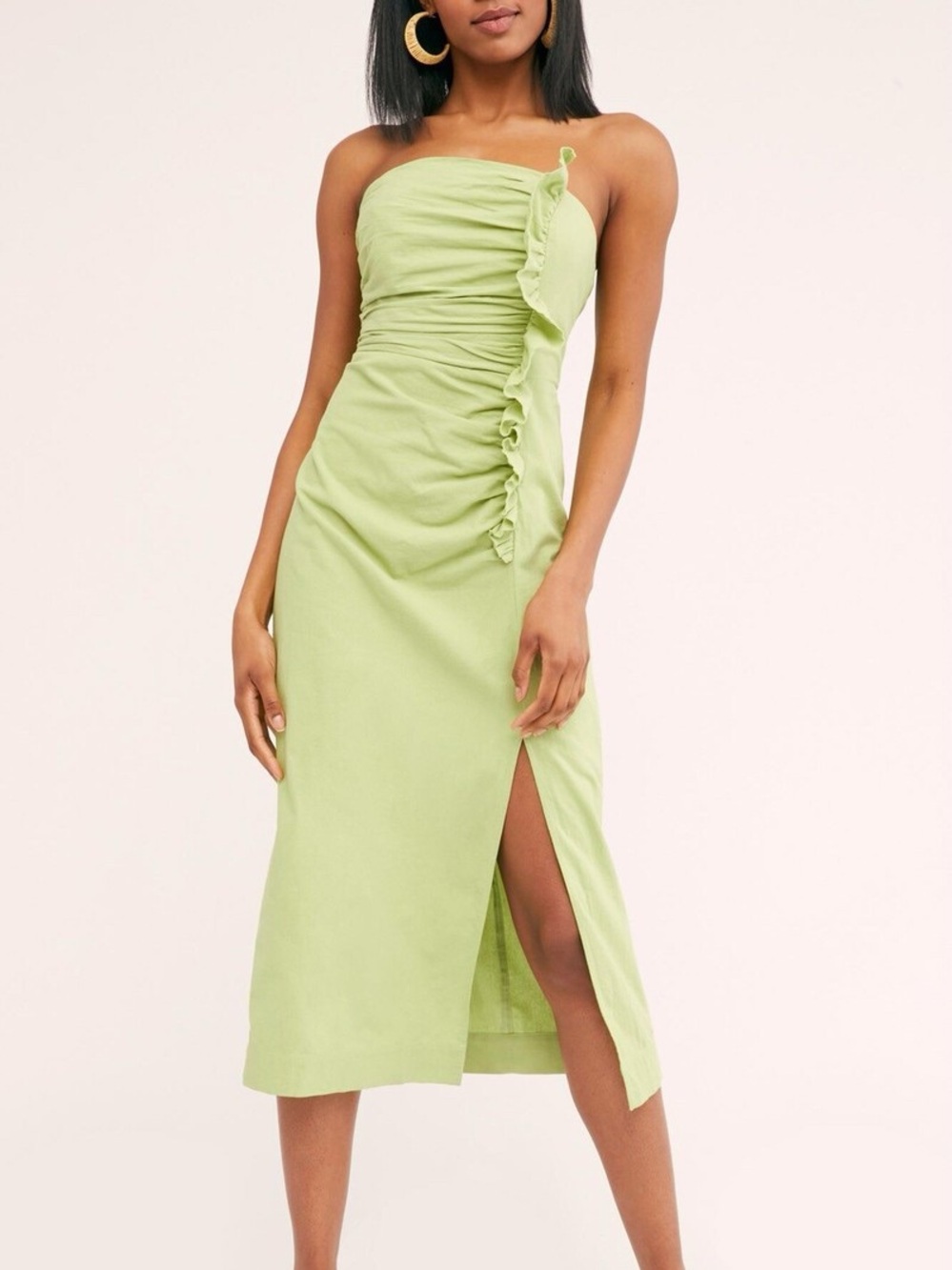 Free People Endless Summer Strapless Ruffle Midi Dress